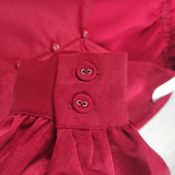 LOST + WANDER Emerald Eyes Long Sleeve Mini Dress Burgundy Size Small 2 - 4 NWT - Picture 10 of 12